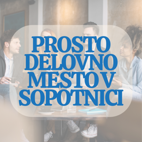 Prosto delovno mesto v Sopotnici: strokovni sodelavec v programu M/Ž