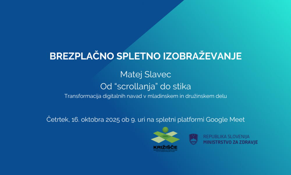 BREZPLAČNO SPLETNO IZOBRAŽEVANJE: Od "scrollanja" do stika