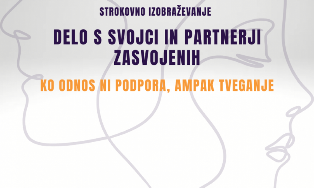 Strokovno izobraževanje: DELO S SVOJCI IN PARTNERJI ZASVOJENIH - KO ODNOS NI PODPORA, AMPAK TVEGANJE